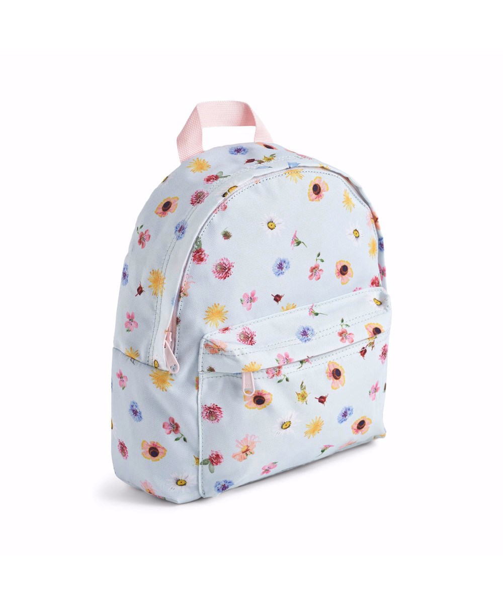 Backpack - Small Flowers Baby - Lyseblå rygsæk med blomsterprint til børnehavebørn i alderen 3-6 år,