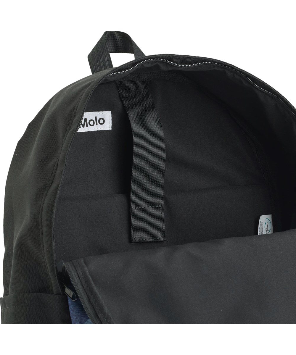 Backpack Solo - Moonlit Dinos - Sort/blå rygsæk med dinosaurprint til børn