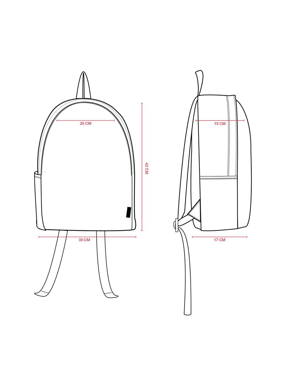 Backpack Solo - Yin Yang - Sort rygsæk med hvidt Yin og Yang-motiv på fronten