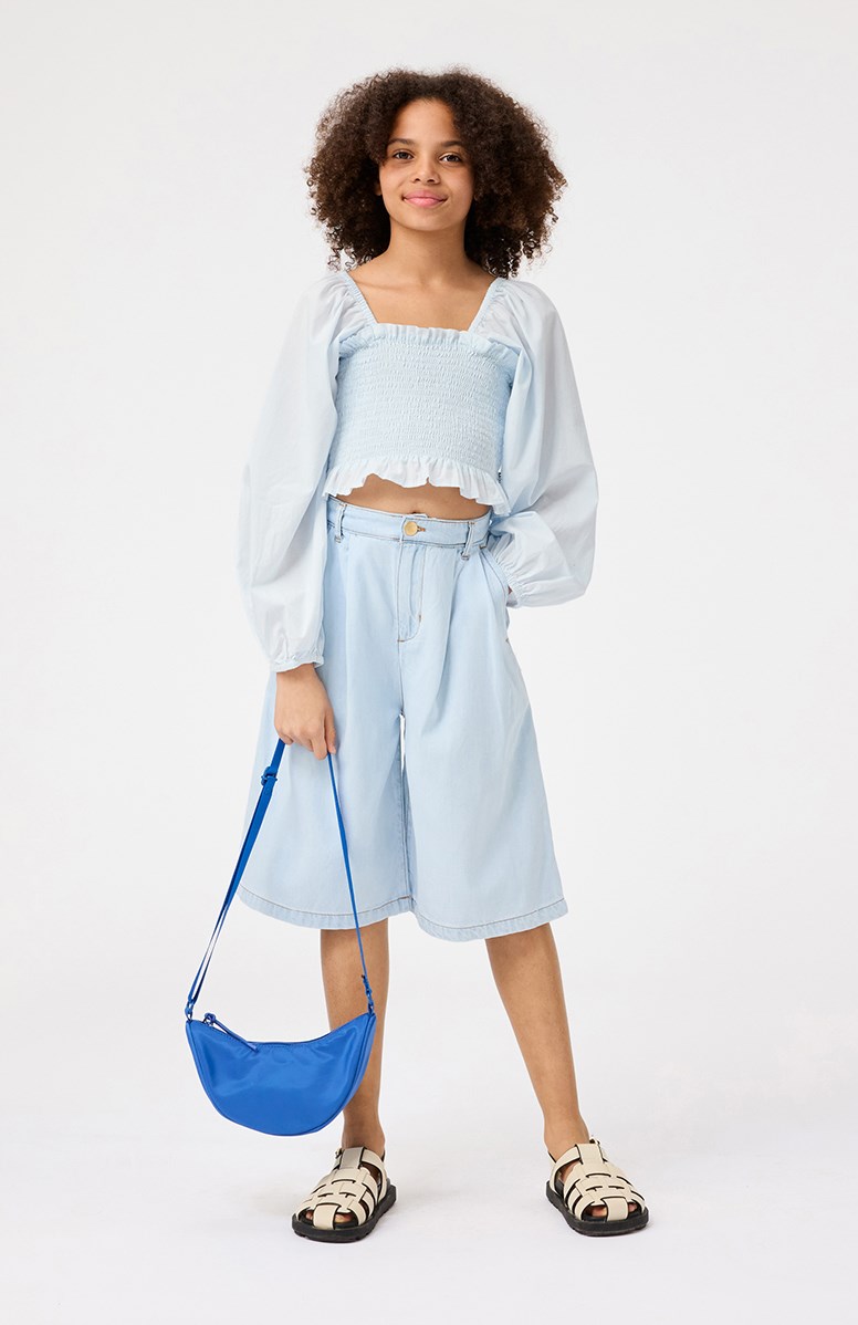 Crescent Bag - Retro Blue - Blå taske med halvmåneform til børn.