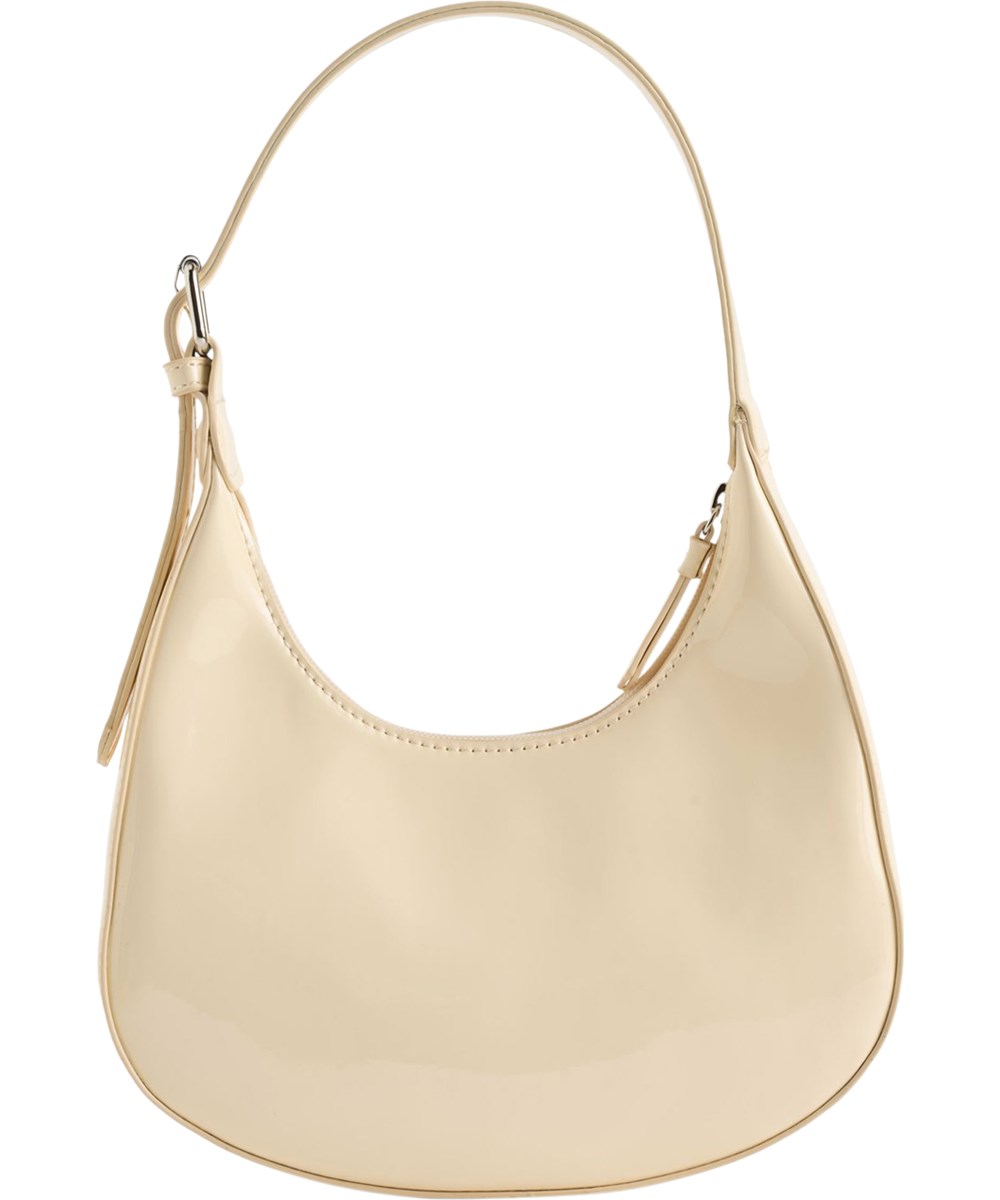 Jada Bag - Pearled Ivory - Beige skuldertaske med lakfinish og justerbar rem til børn