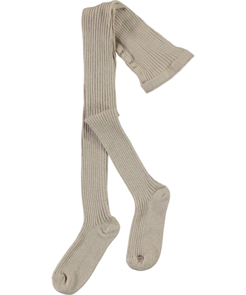 Glitter Rib Tights - Doeskin - White tights with glitter