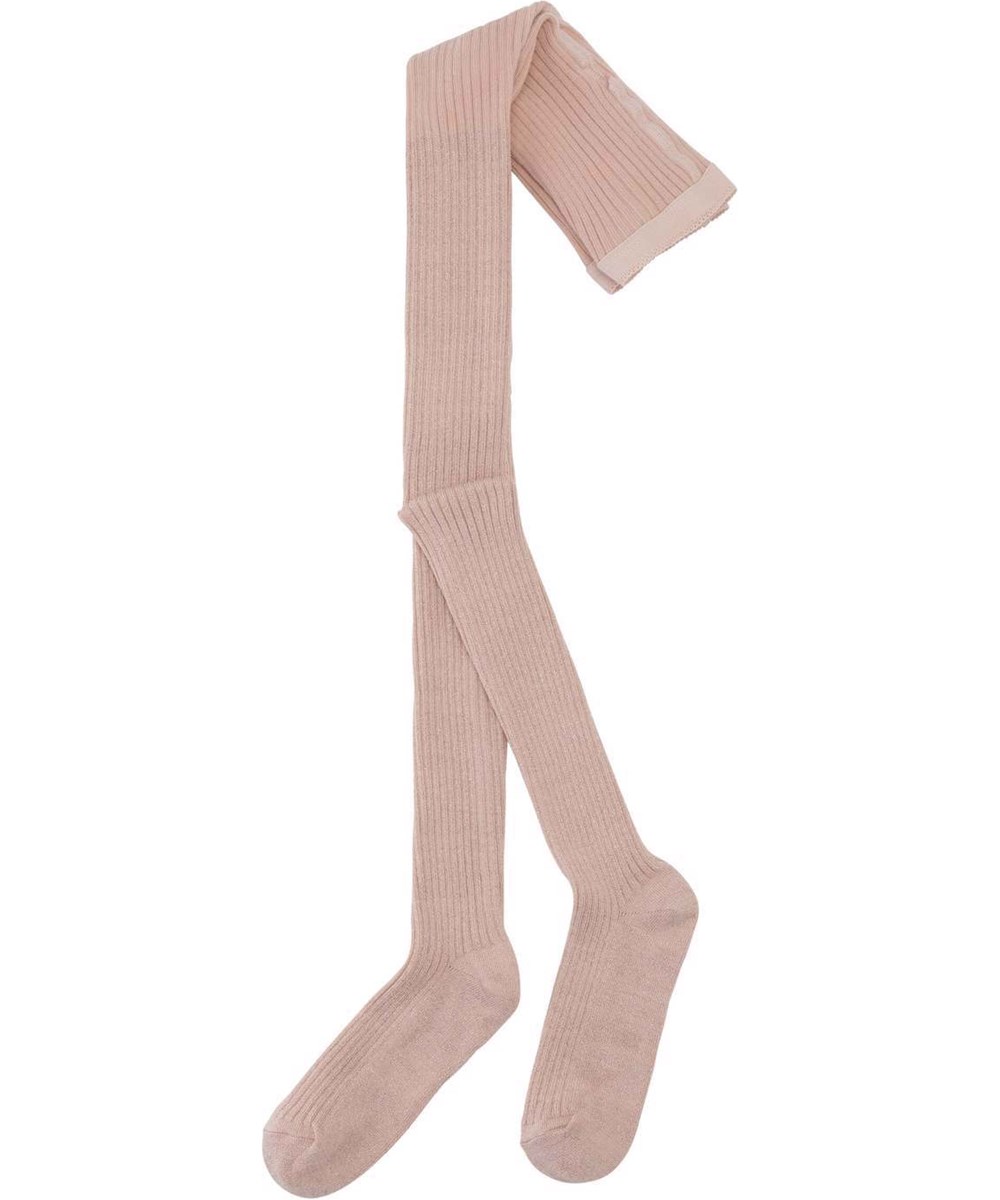 Glitter Rib Tights - Powder - Powder coloured tights glitter in rib 
