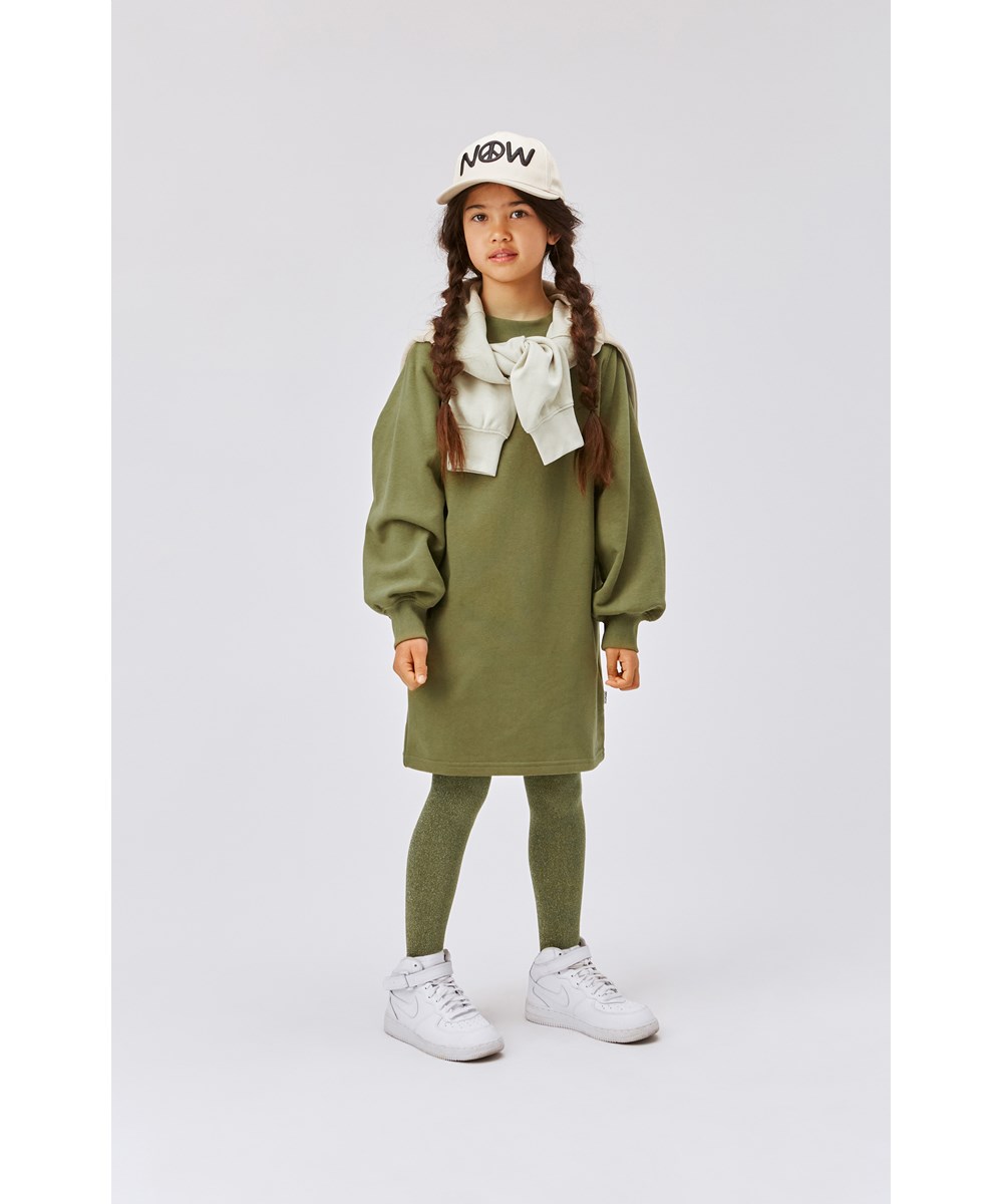 Glitter tights - Pond - Army green tights with glitter