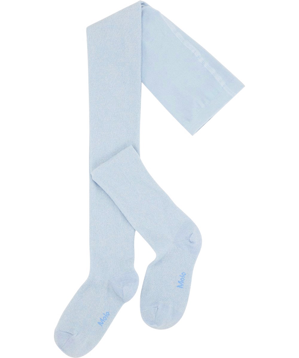 Glitter tights - Skyride - Light blue, finely knit glitter tights in a soft cotton blend with elastic waist