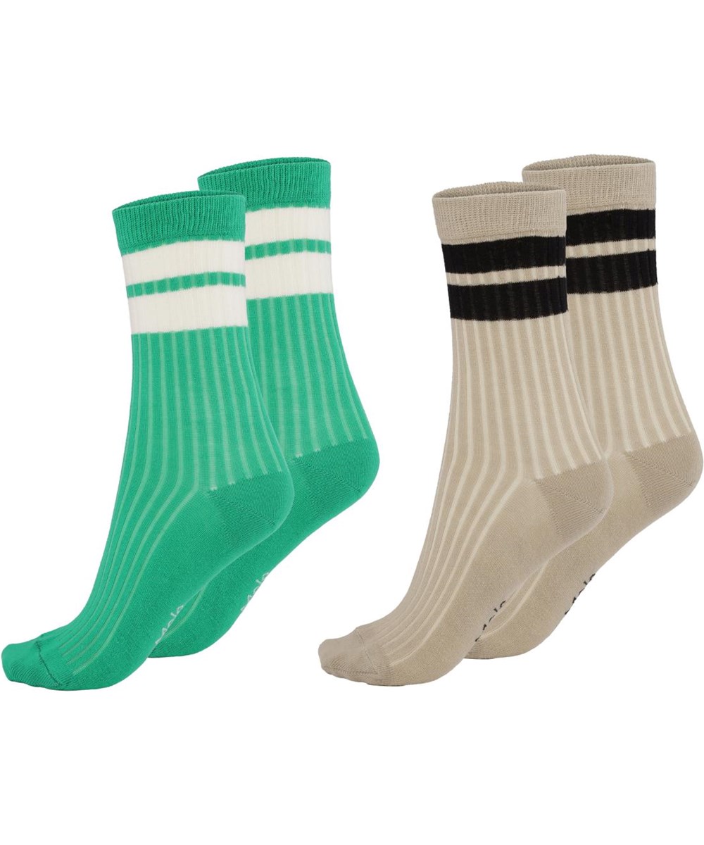 Nickey - Royal Green - Two pairs of socks with stripes 