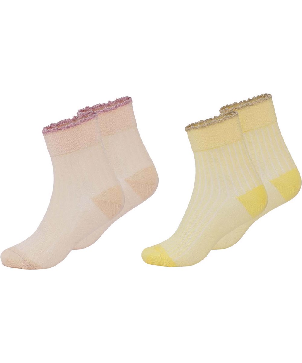 Nicole - Yellow Pear - Ankle sockes with wave edge