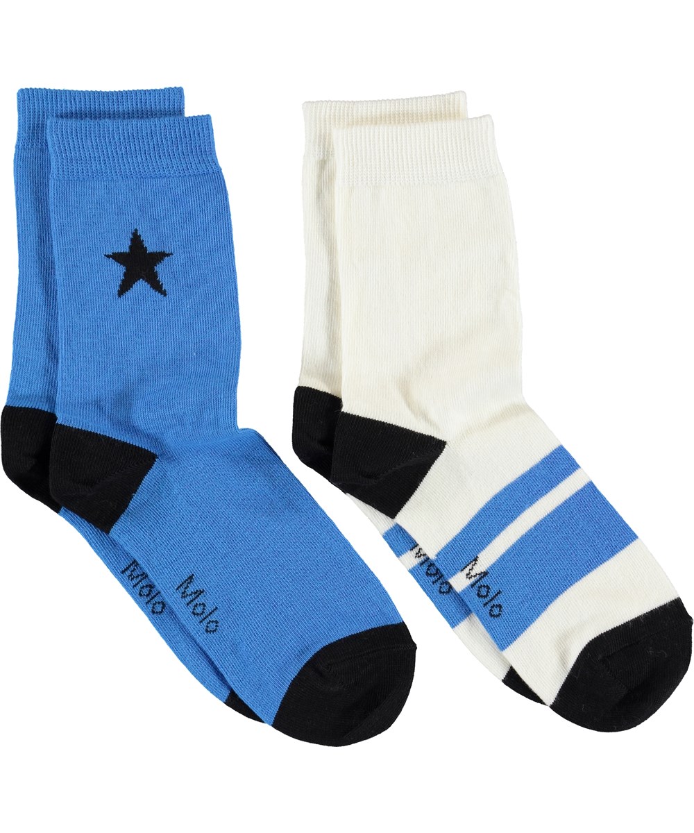 Nitis - Azure - Blue and white socks with stars 
