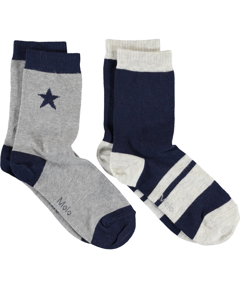 Nitis - Sailor - Blue and grey socks with stars 