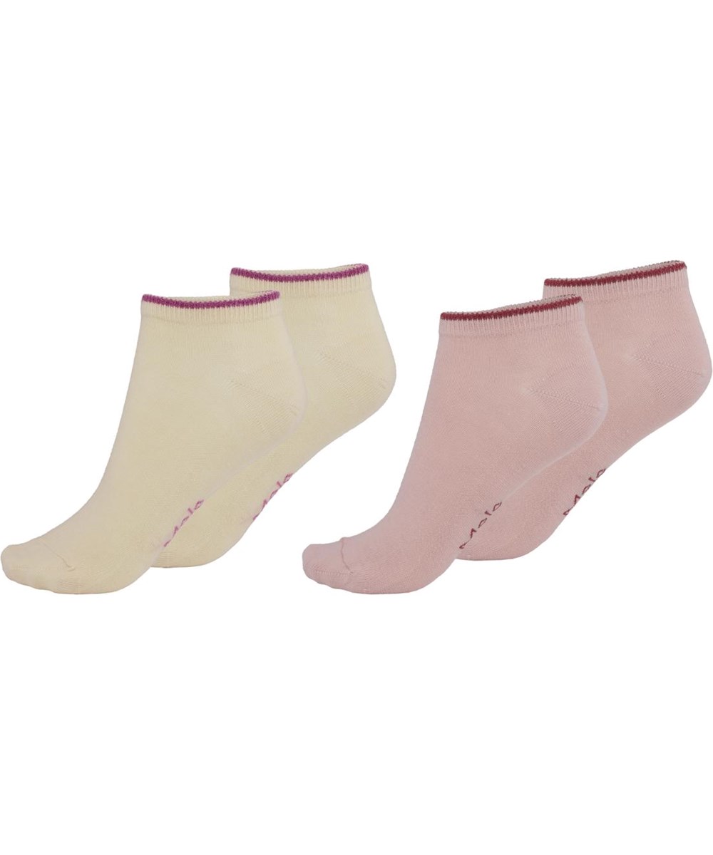 Noja - Banana Crepe - Two pairs of ankle socks yellow and rose 