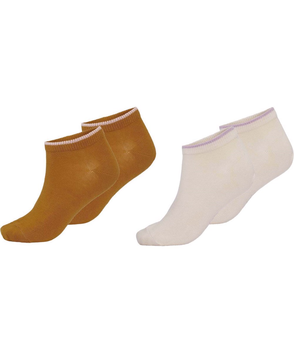 Noja - White Star - Short ankle socks copper white