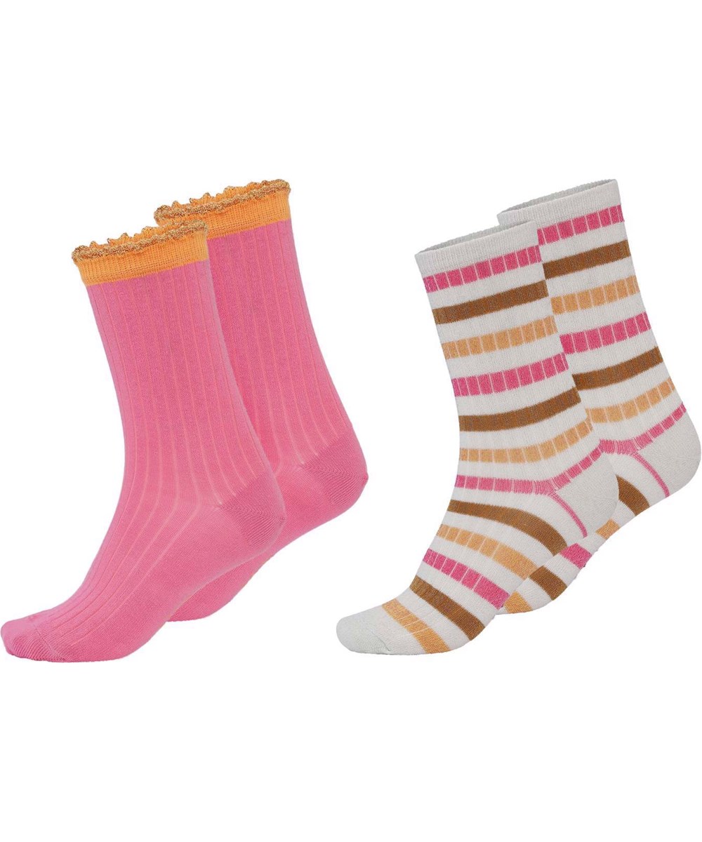 Nomi - Bubblegum - Ankle socks pink and stripes