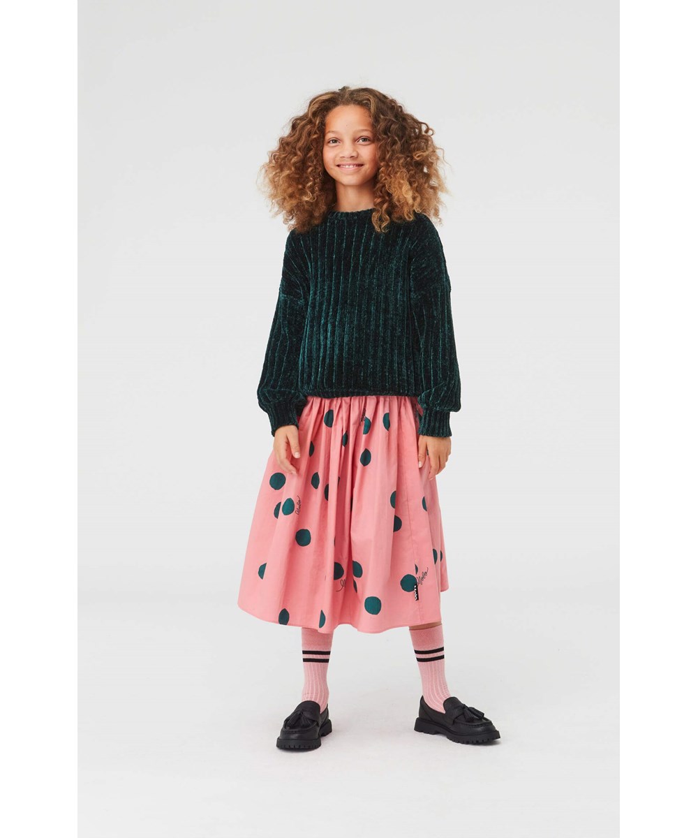 Nomi - Graphic Deer - Two pairs socks in rose with black stripes brown