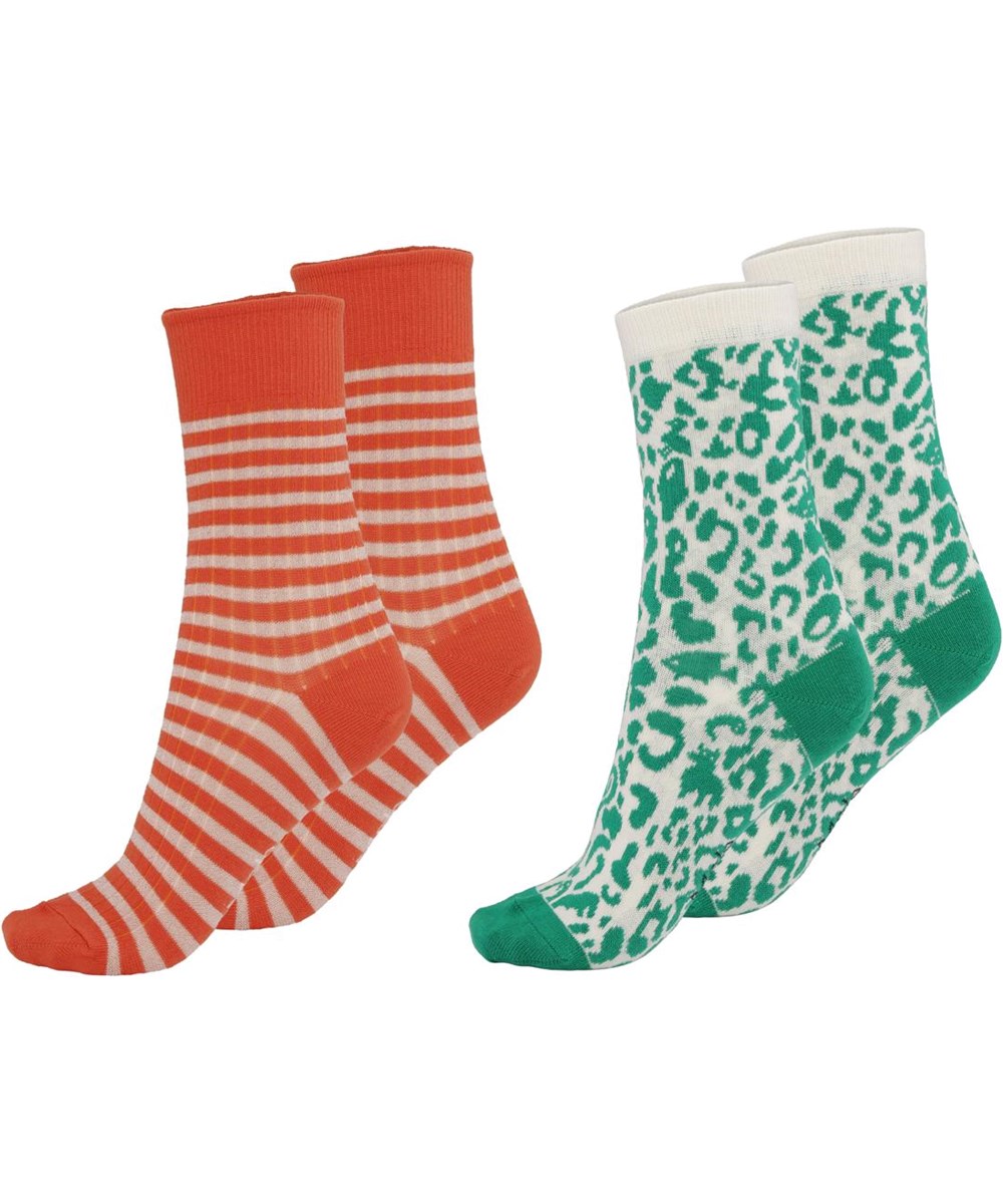 Nomi - Hope - Two pairs of socks in leopard and red