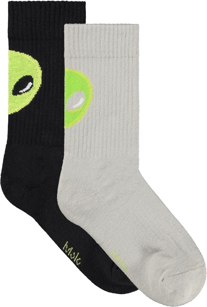 Norman - Alien Socks - 2-pack socks in cotton with alien design for children