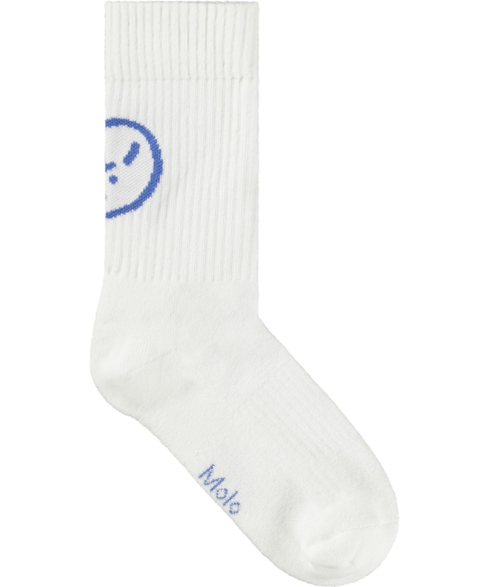 Norman - Dazzling Blue - 2-pack cotton socks with smiley motif for children.