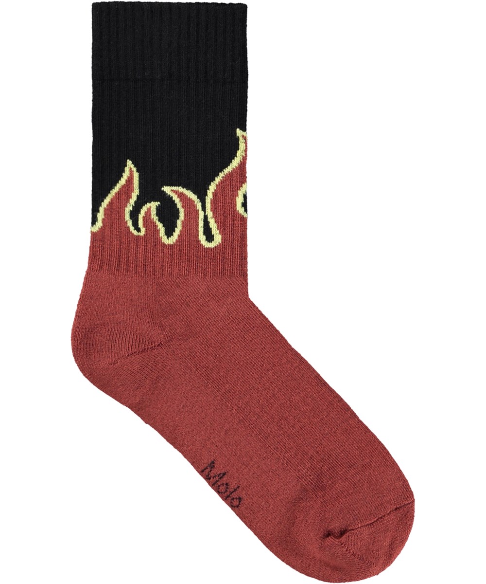 Norman - Flames Scks - 2-pack socks in cotton with flame motif for children
