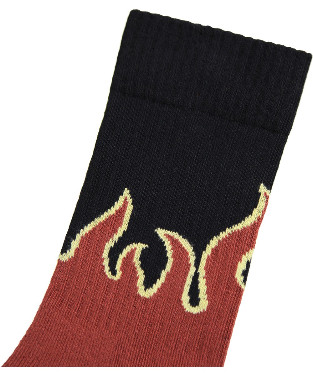 Norman - Flames Scks - 2-pack socks in cotton with flame motif for children