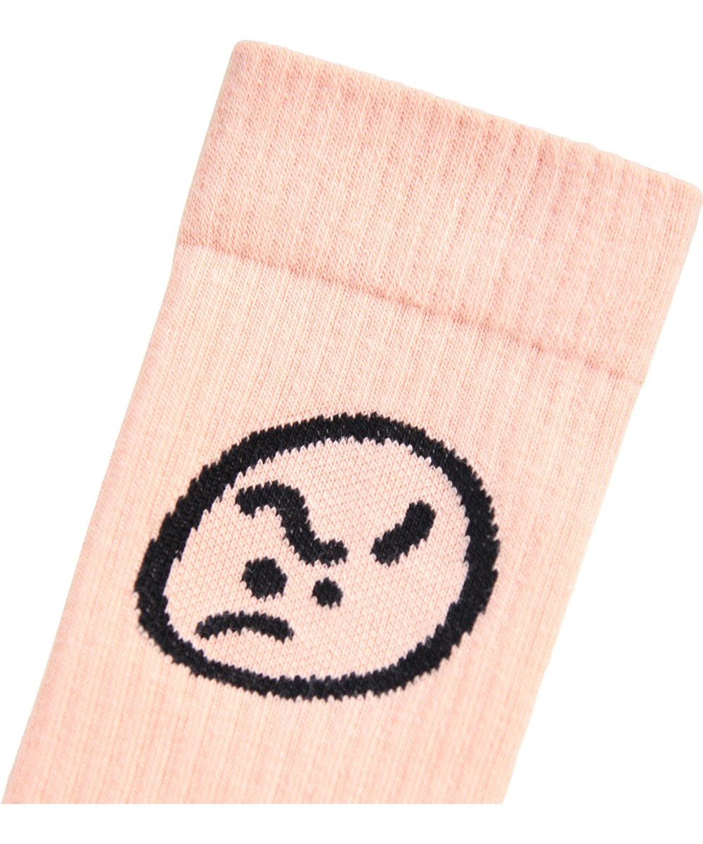 Norman - Rose Cloud - 2-pack socks in cotton with smiley motif for children.