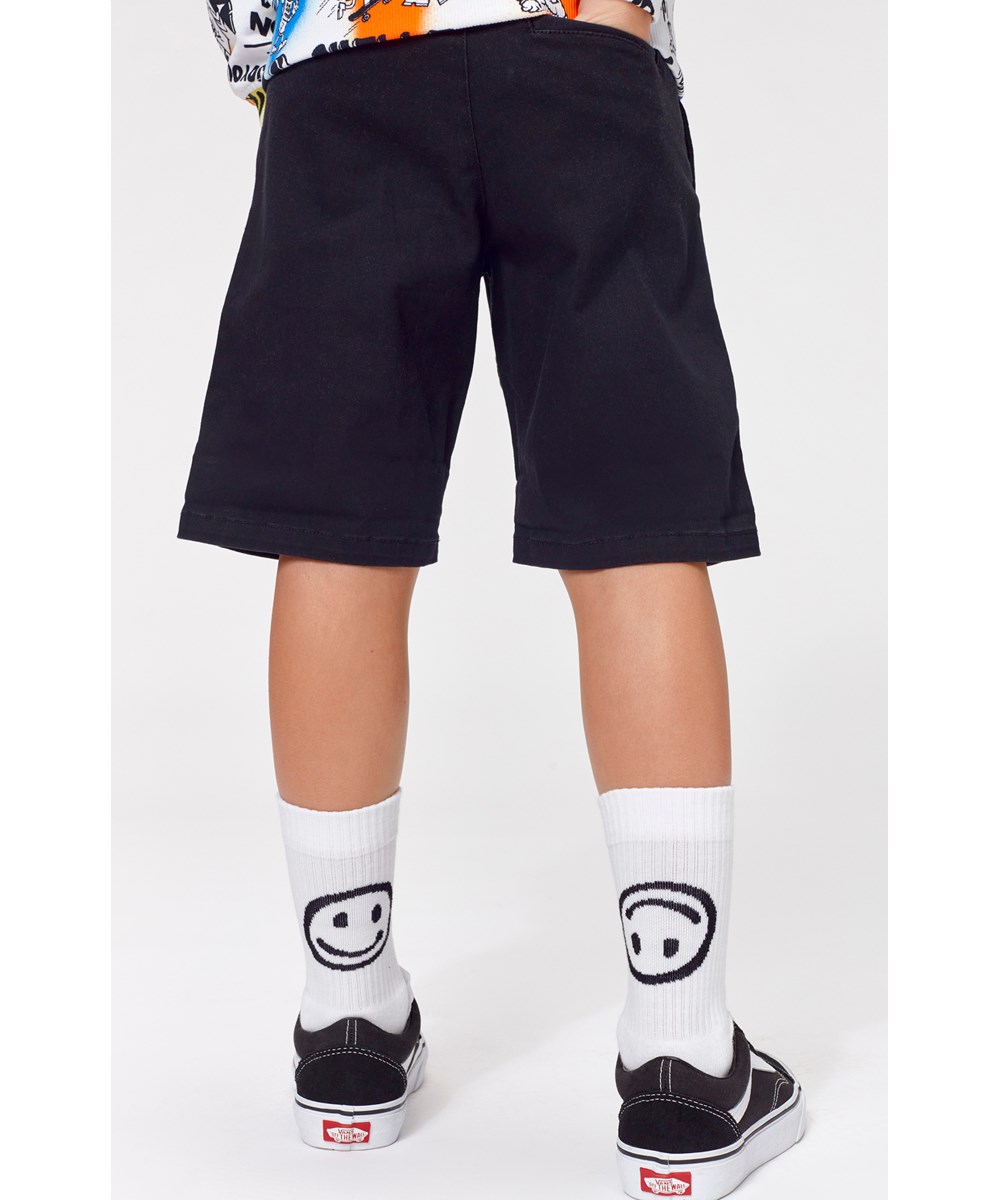Norman - White - Sport rib socks smiley face