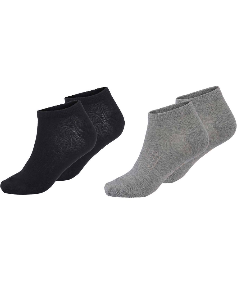 North - Grey Melange - Short ankle socks grey black