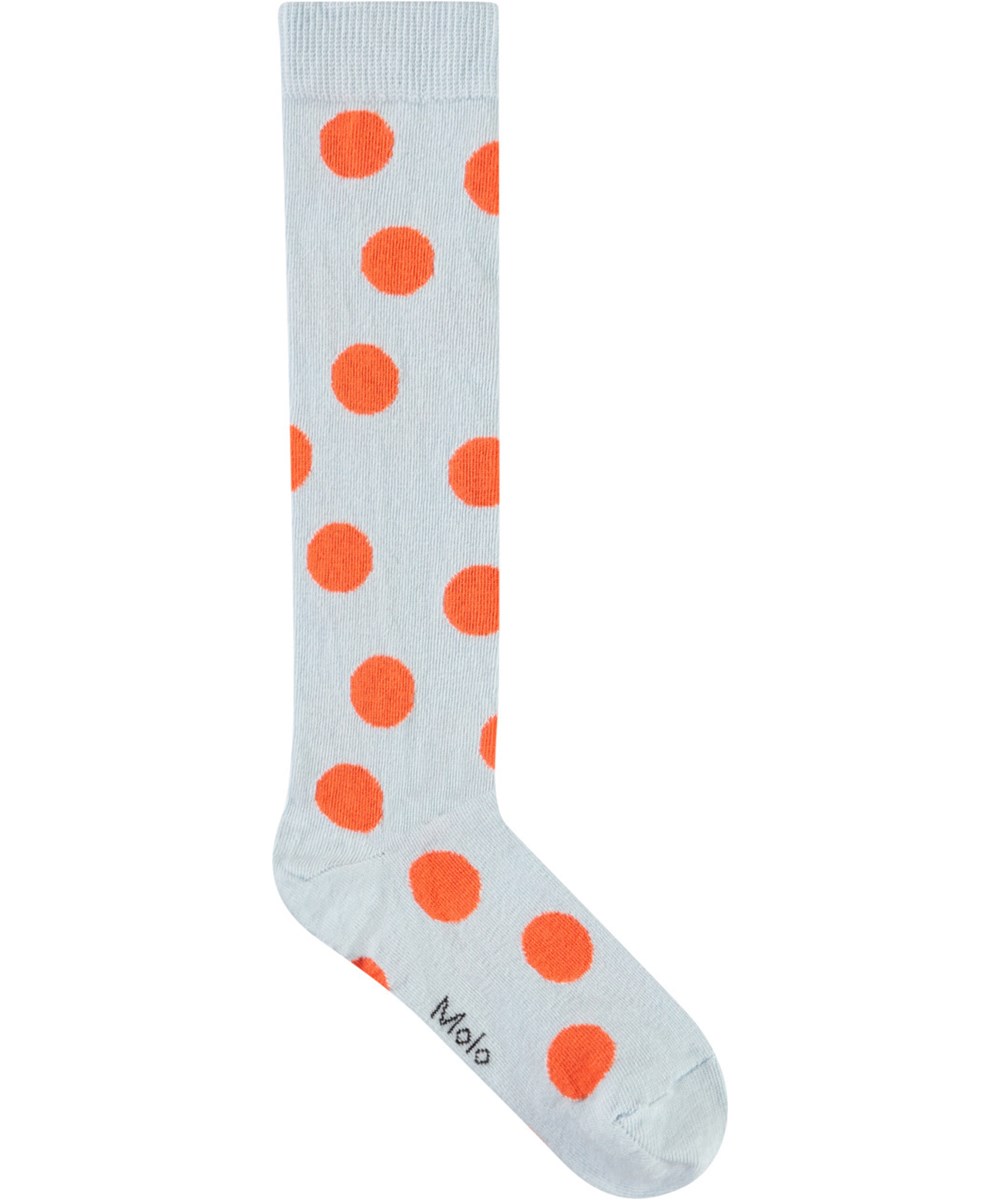 Norvina - Brazilian Sand - 2-pack knee-length socks with spots and smiling faces for children.