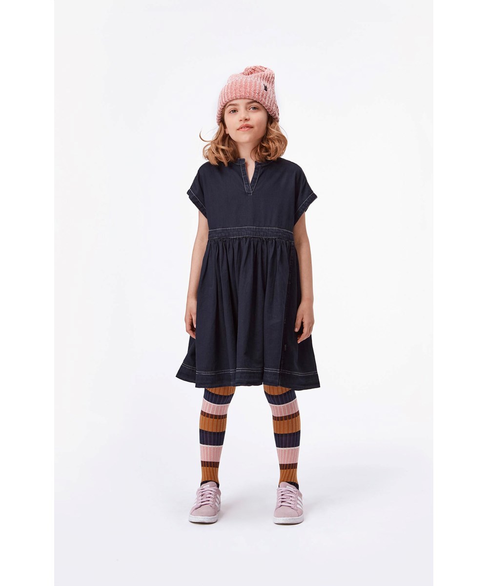 Stripy Tights - Hyper Stripe - Rose golden striped tights