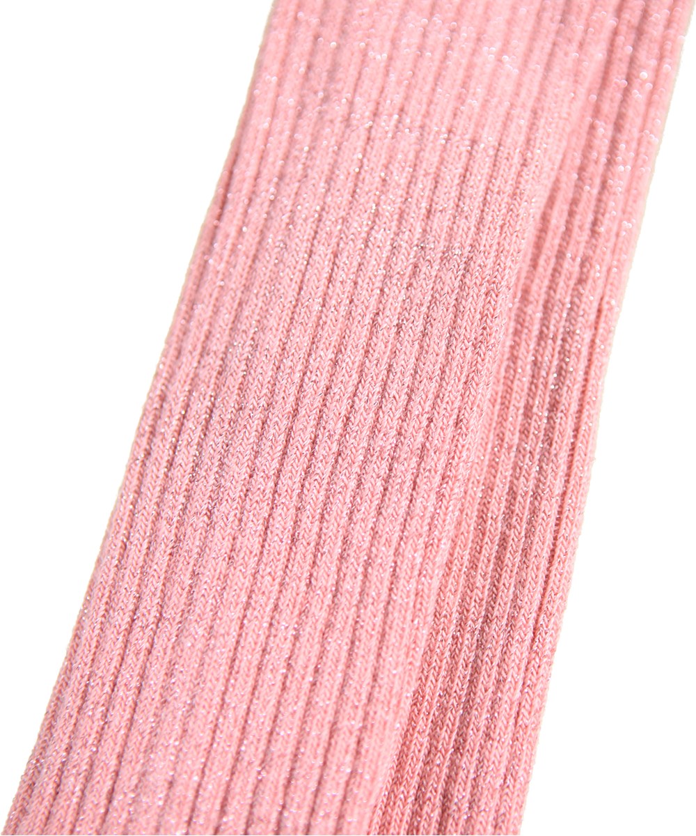 Glitter Rib Tights - Blush - Lyserøde strømpebukser i ribstrik med glitter til børn.