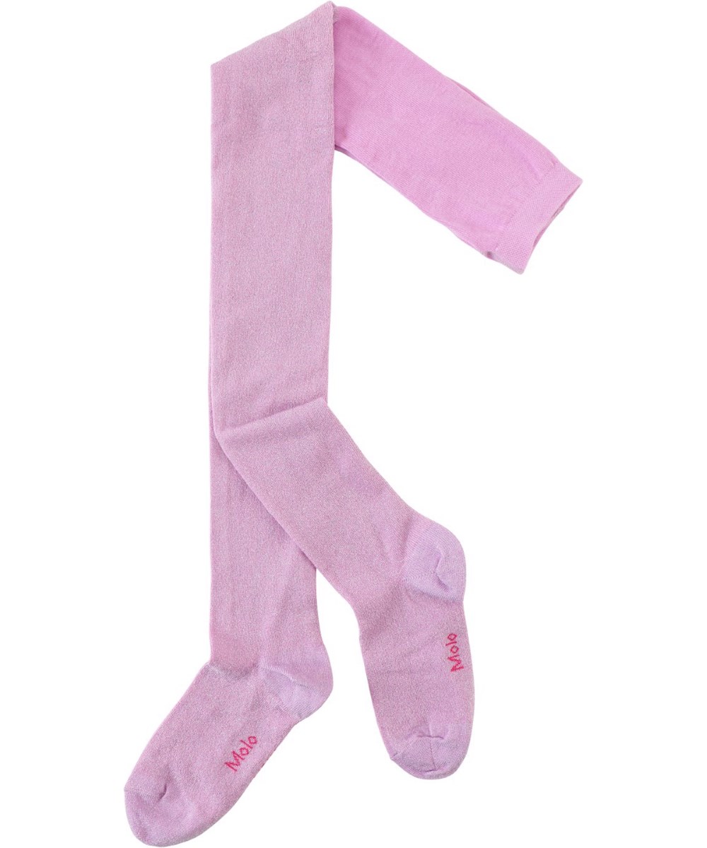 Glitter Tights - Pink Lavender - Lyserøde økologiske strømpebukser med glimmer