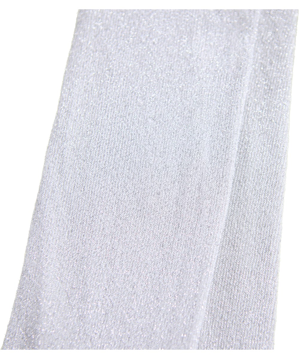 Glitter tights - Silver - Sølv strømpebukser med glimmer til børn.