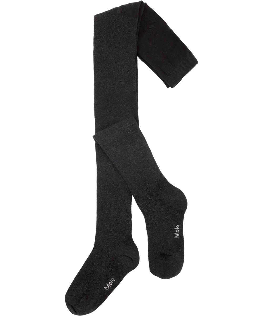 Glitter tights - Black - Sorte glimmer strømpebukser