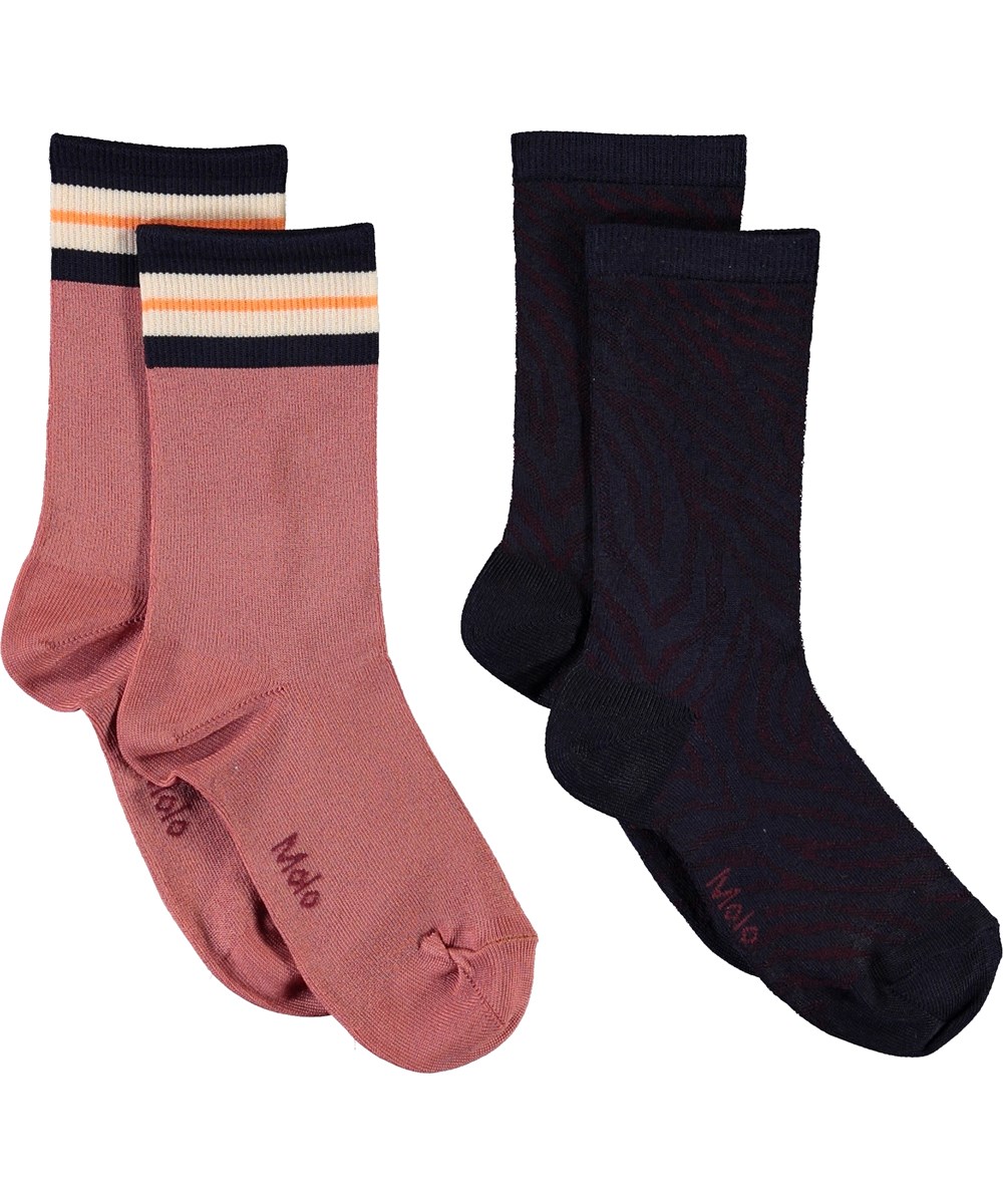 Nella - Mini Zebra - 2 par strømper med zebra striber