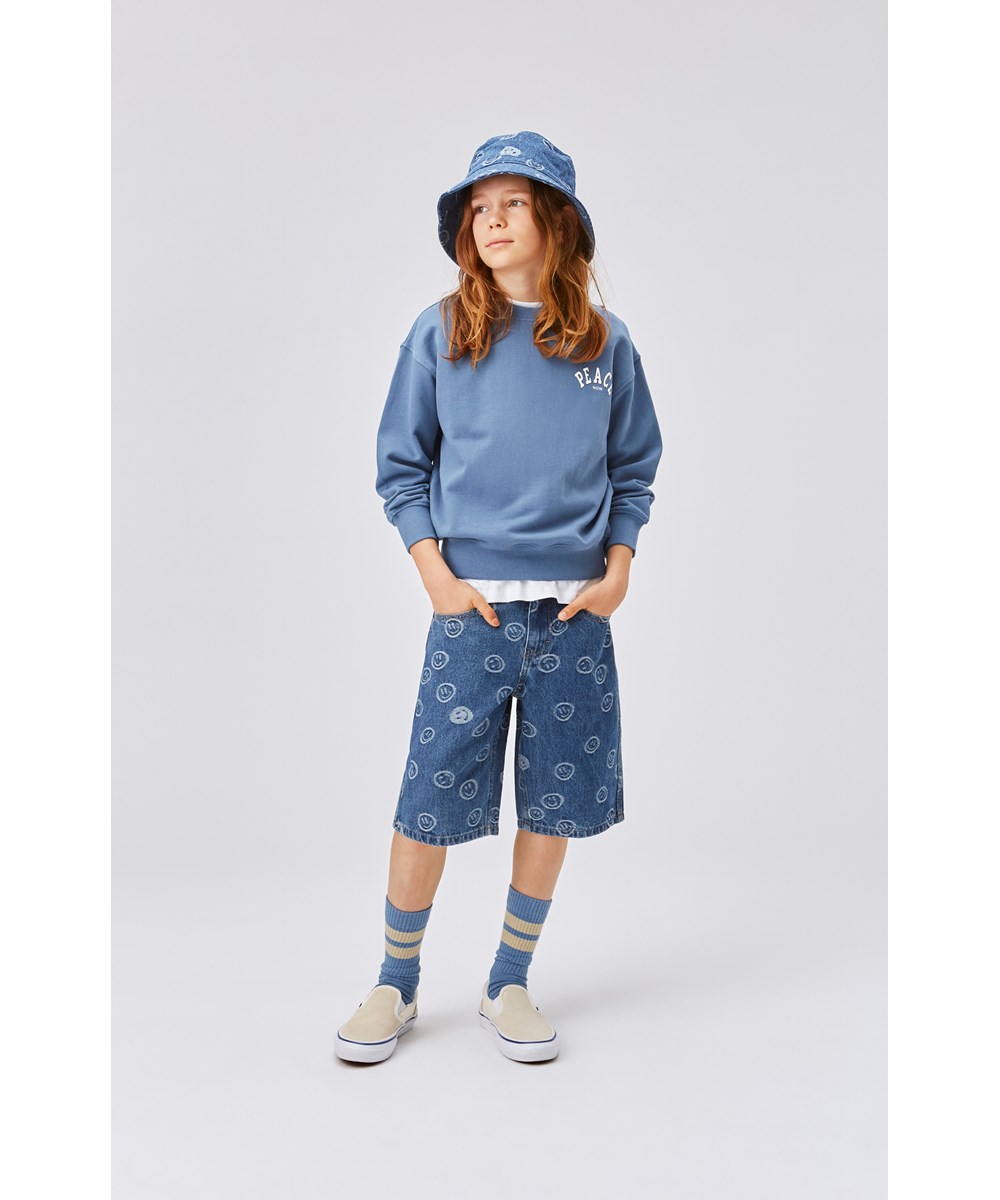 Norman - Overcast - To par sporty Oeko-Tex strømper i blå og beige