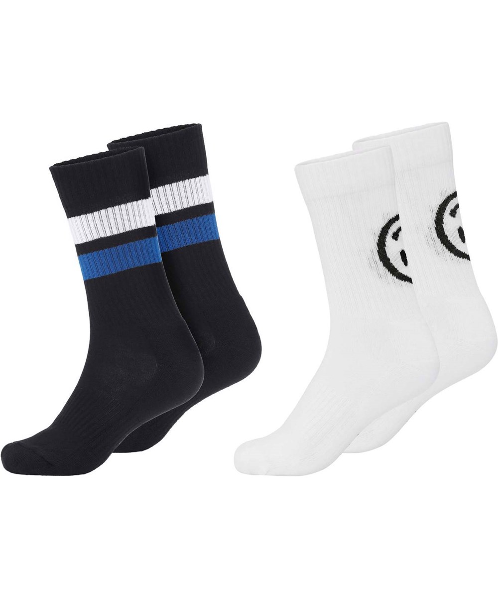 Norman - White - Sport ribstrømper smiley