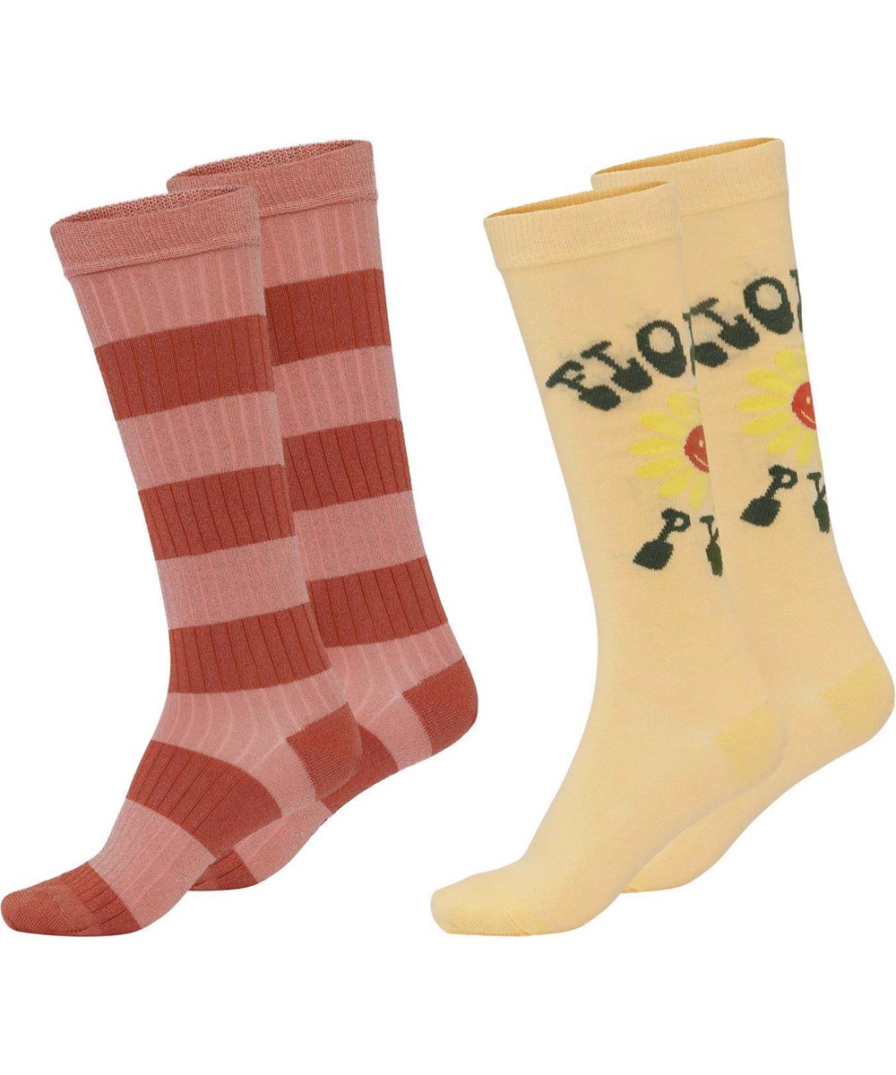 Norvina - Flower PWR - Knæstrømper blomst striber