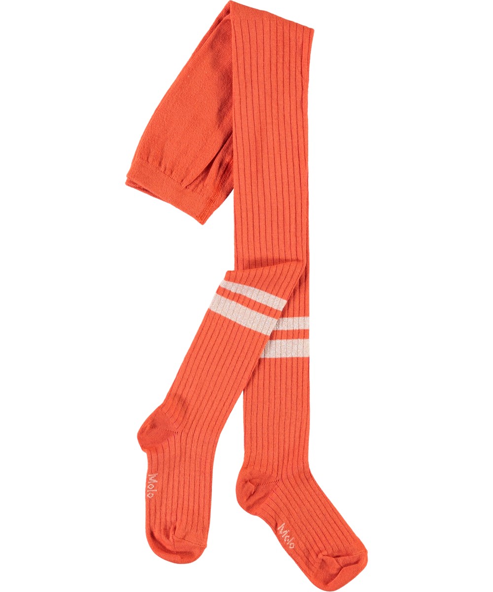 Sporty Rib Tights - Rising Sun - Orange strømpebukser med striber