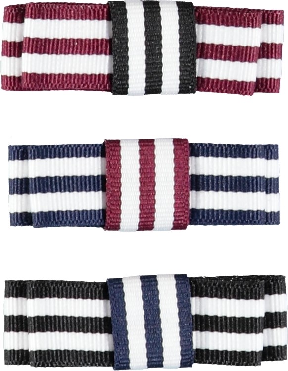 Grossgrain Hair Clips - Mixed Stripes - Stribede hårspænder
