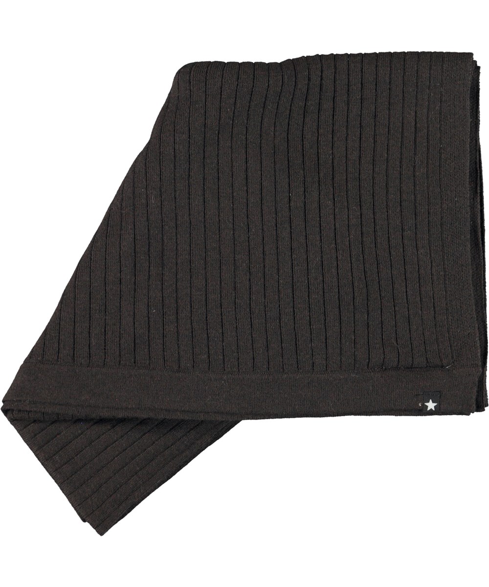 Naia - Deep Oak - Brunt babytæppe i cashmere rib