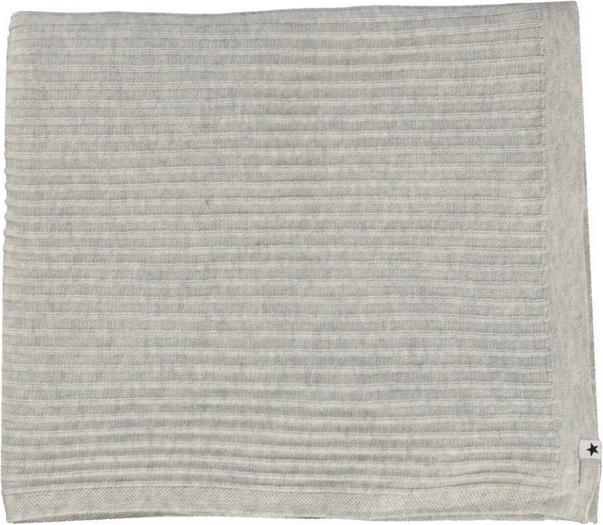 Naia - Light Grey Melange - Lyserødt babytæppe i rib med cashmere