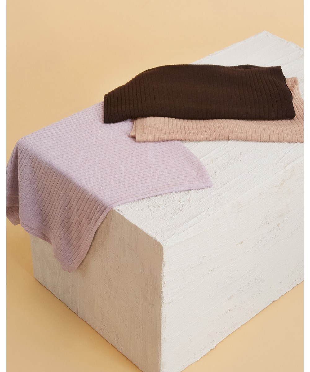 Naia - Oatmeal Melange - Beige babytæppe i cashmere rib