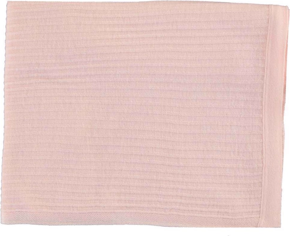 Naia - Powder - Lyserødt babytæppe i rib med cashmere