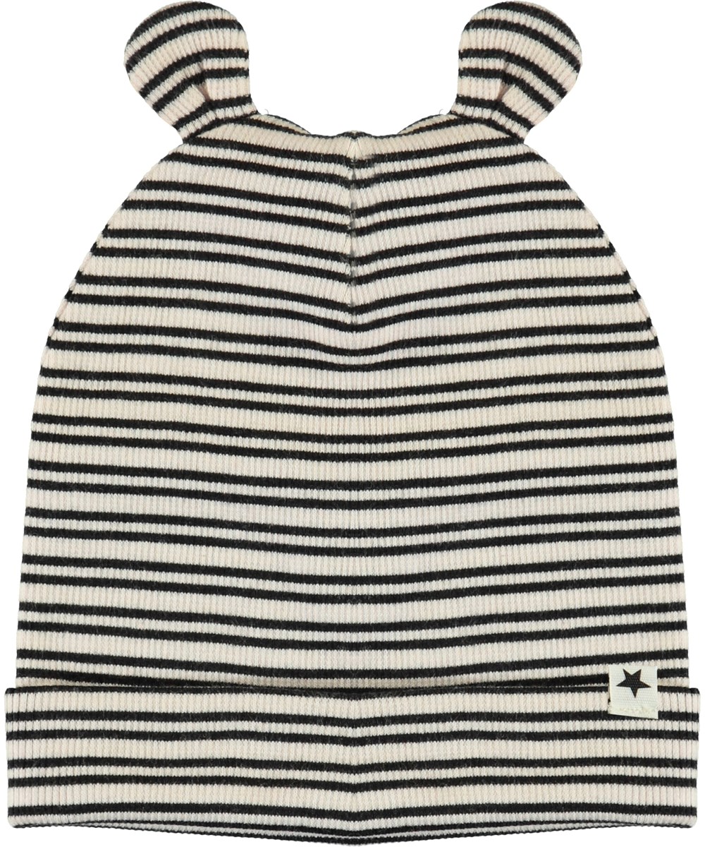 Natali - Blossom Black Stripe - Stribet babyhue med ører