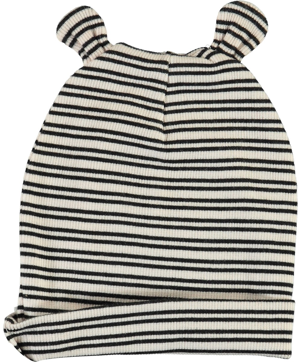 Natali - Blossom Black Stripe - Stribet babyhue med ører