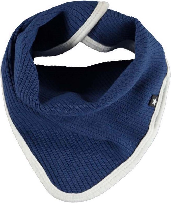 Neci hat and bib set - Naval Blue - Babyhue og hagesmæk i mørkeblå