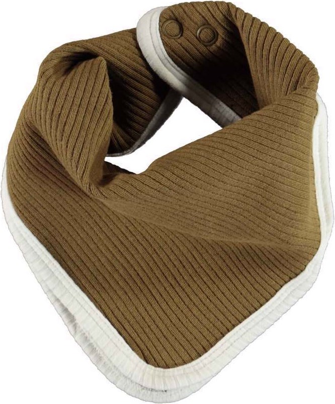 Neci hat and bib set - Oak - Babyhue og hagesmæk i grønbrun