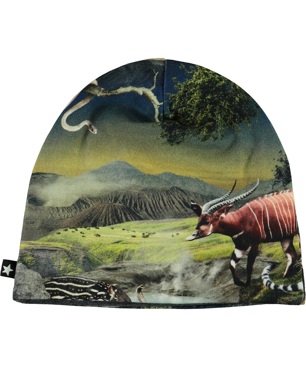 Ned - Future Animals - Økologisk hue med dyre print