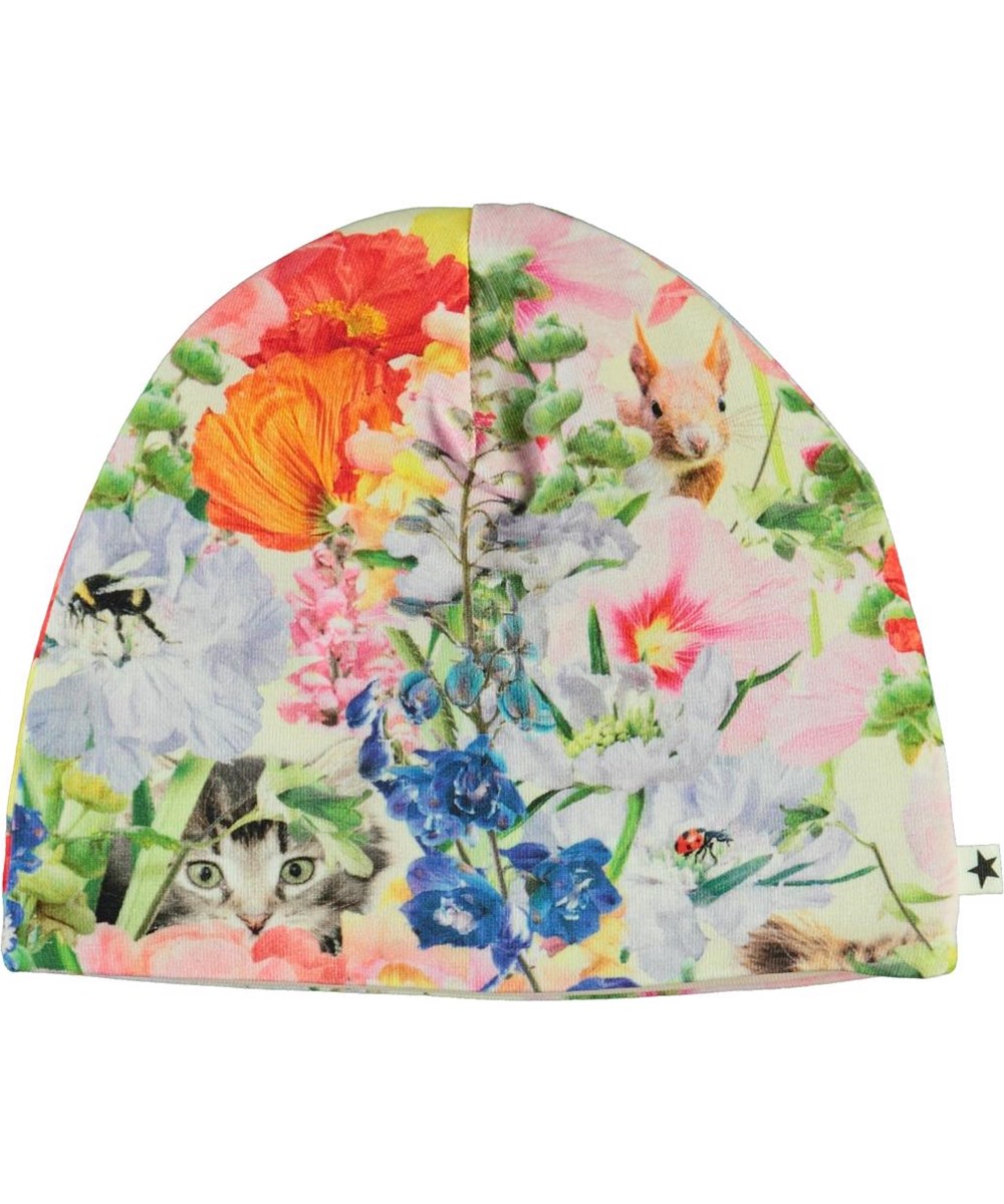 Ned - Hide And Seek - Økologisk lyserød babyhue med blomster