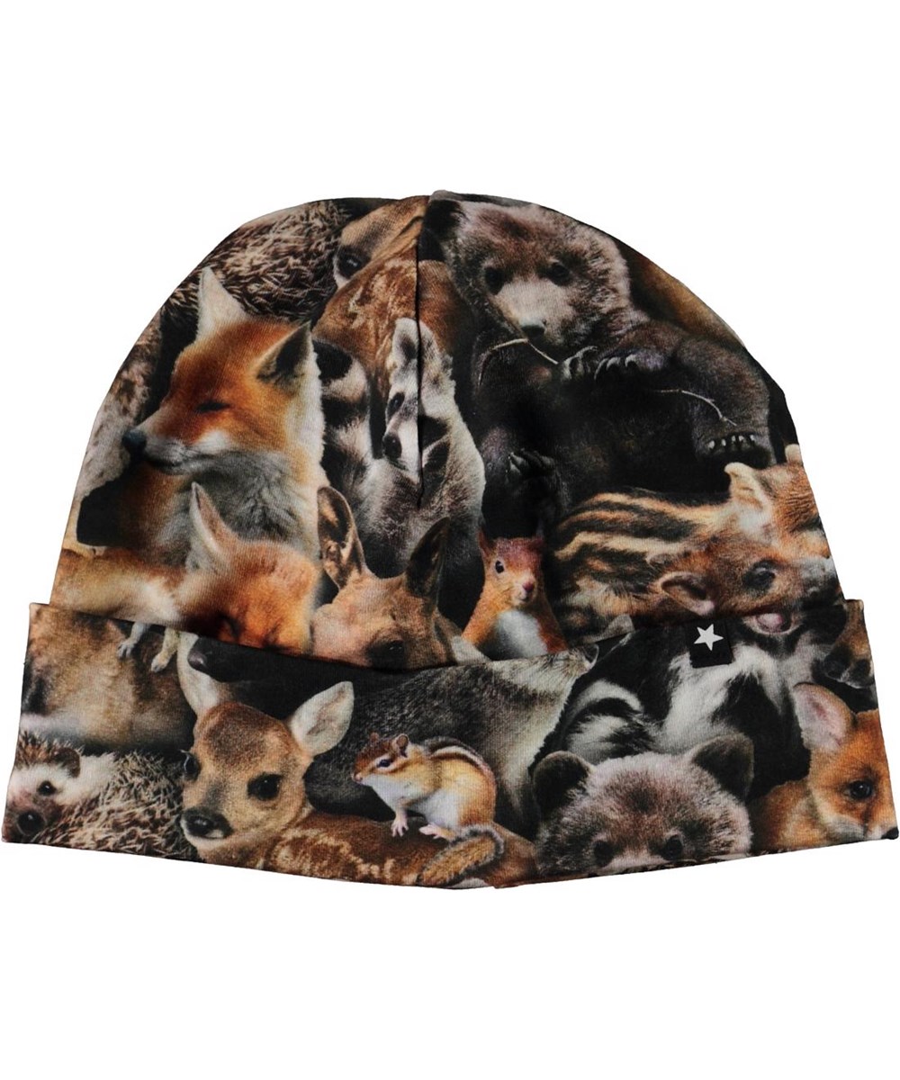 Nico - Forest Animals - Brun hue med print af dyr