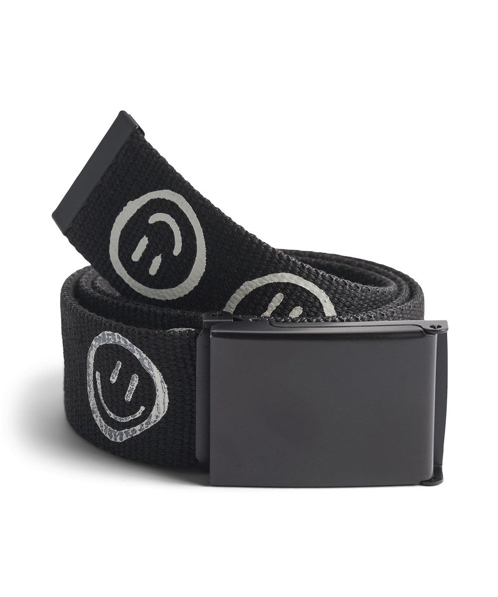 Nite - Smile - Sort bælte med smiley print