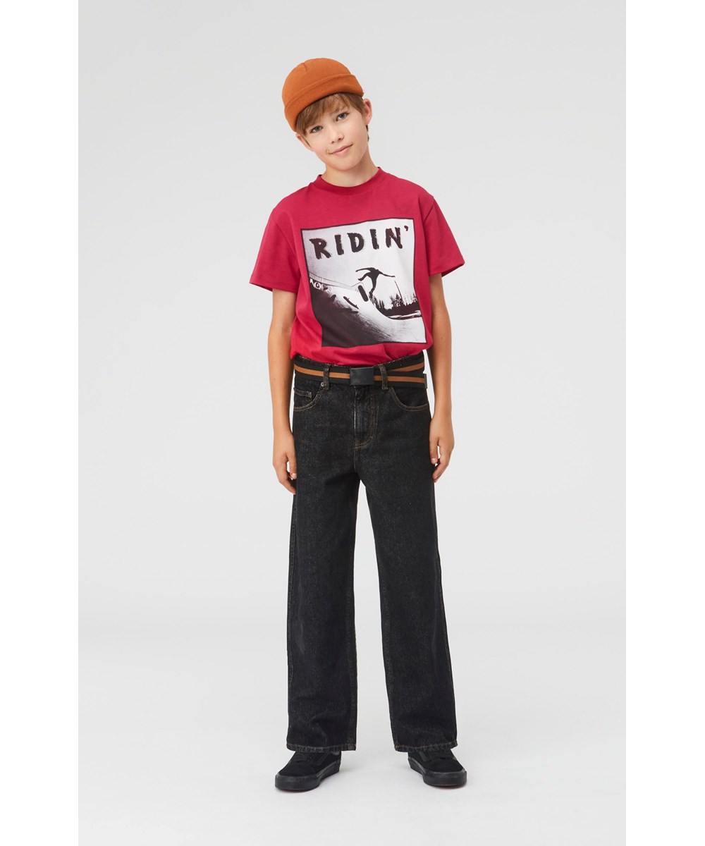 Nite - Black - Sort og brunt stribet bælte